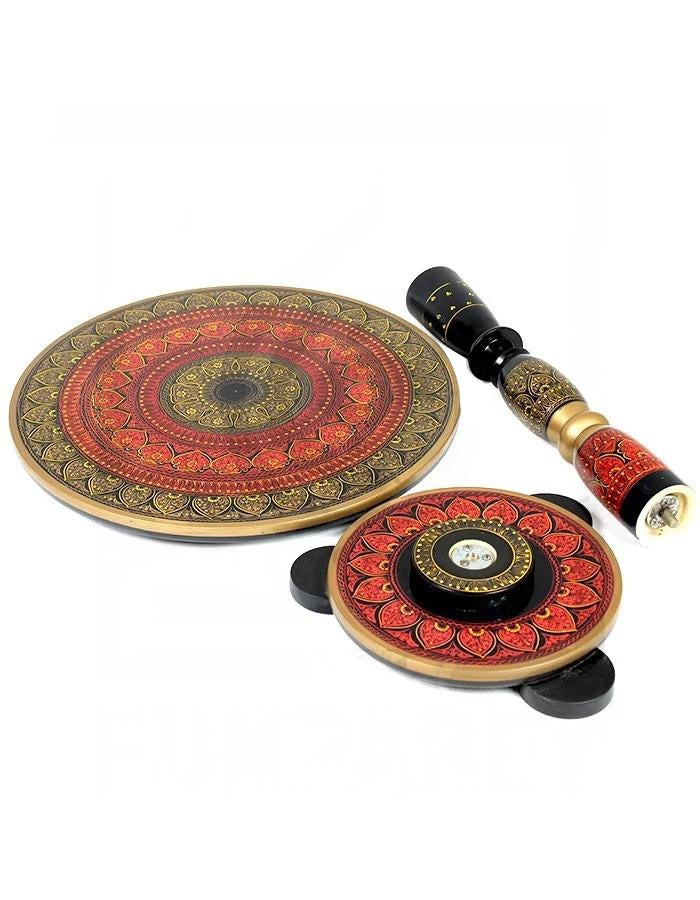 Wooden Antique Hand Painted Coffee Side Table