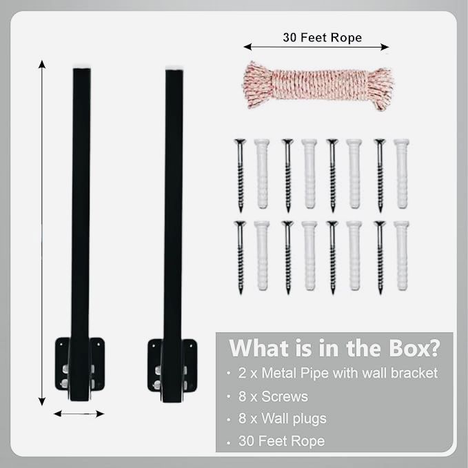 Foldable Metal Wall-Mounted Clothesline – Heavy Duty Laundry Dryer