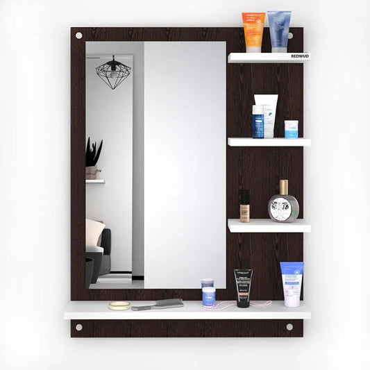 Wall Mounted Dressing Table Wall ( Mirror With Shelves )
