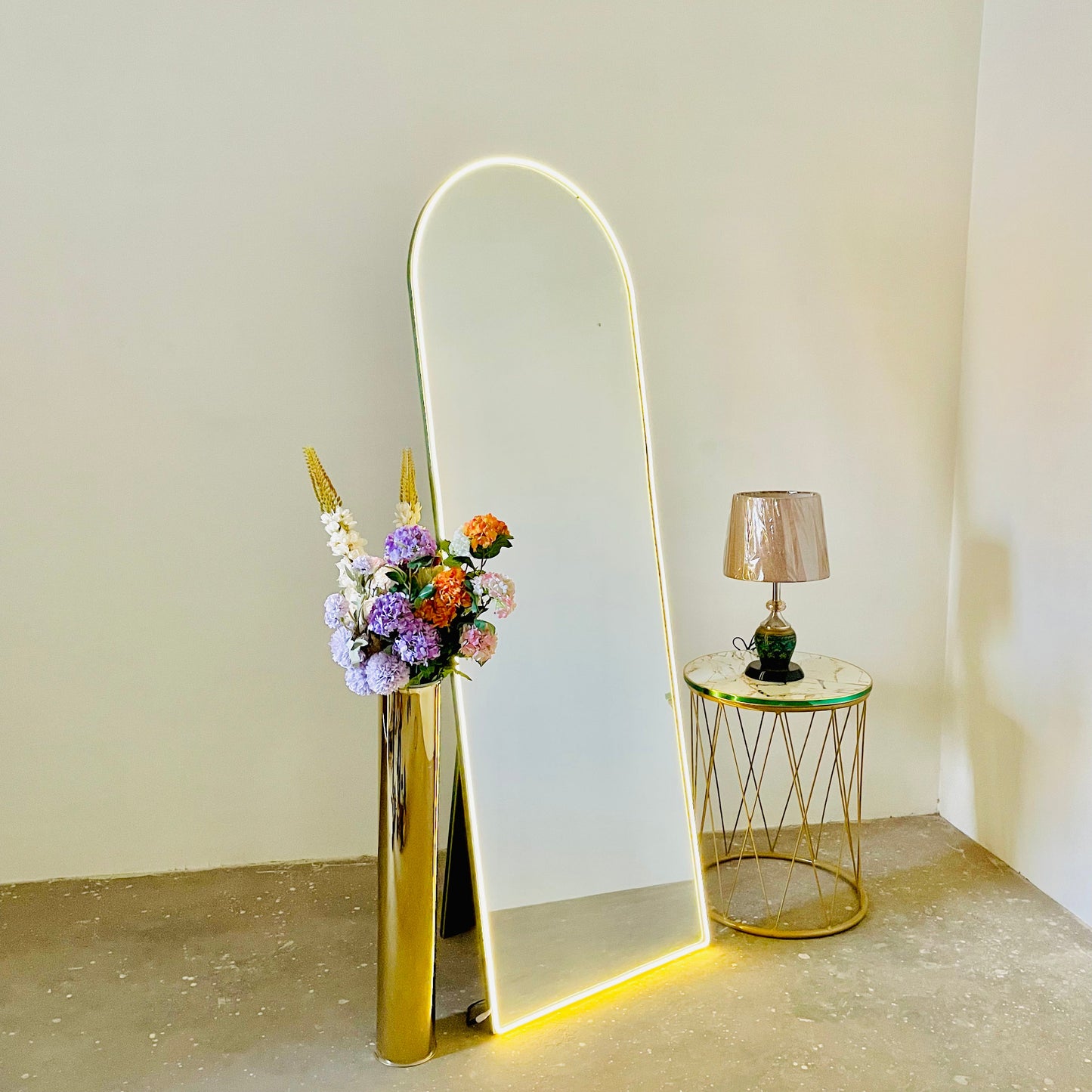 Standing Dome Full length Mirror With LED Light