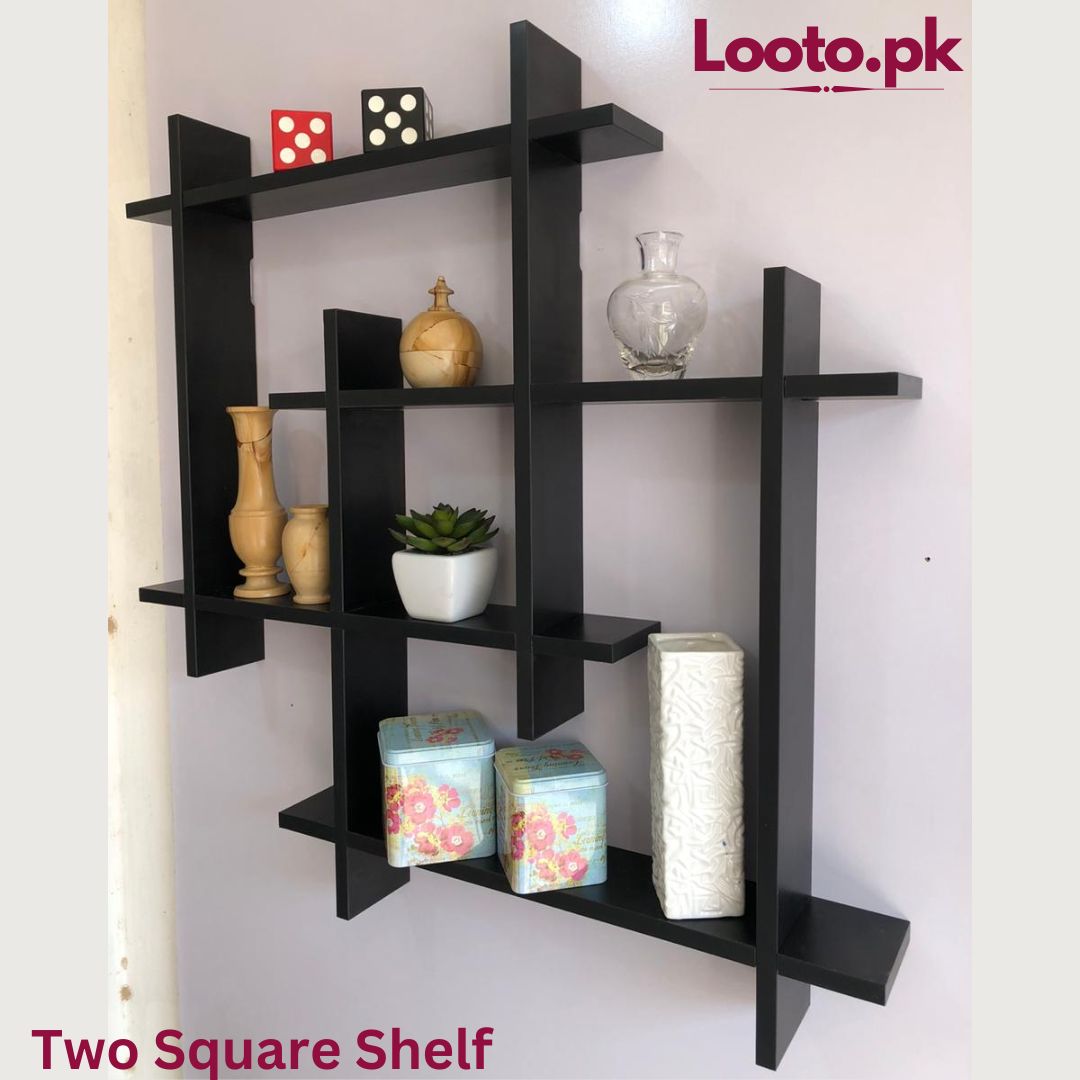 Dual Intersecting Wall Mounted Rack Shelves