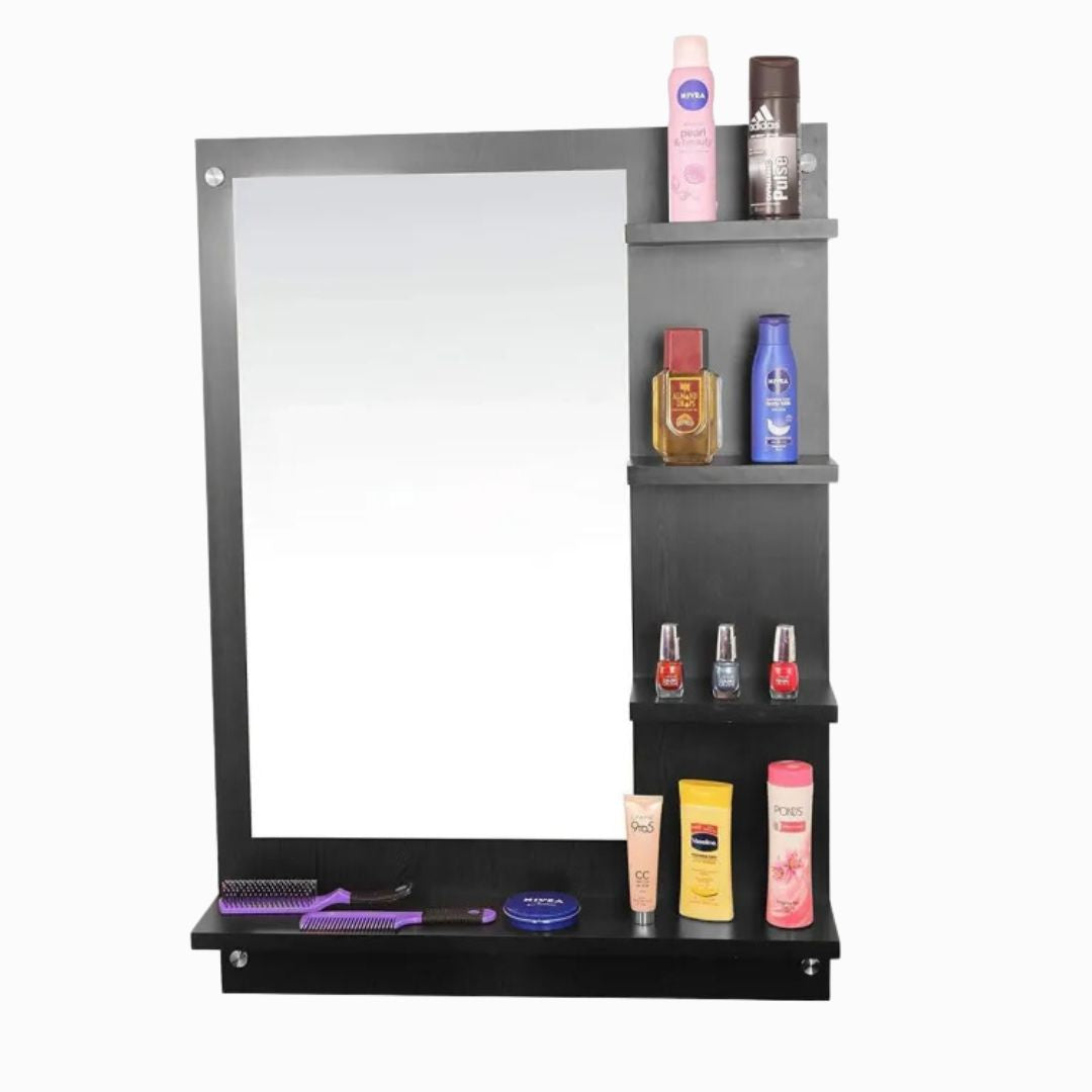 Wall Mounted Dressing Table Wall ( Mirror With Shelves )