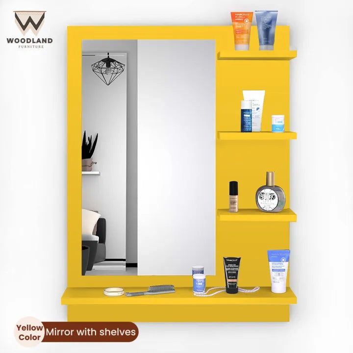 Wall Mounted Dressing Table Wall ( Mirror With Shelves )